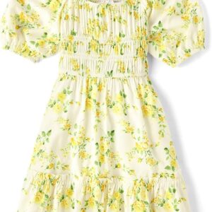 The Children's Place Girls' Short Sleeve Smocked Summer Dresses